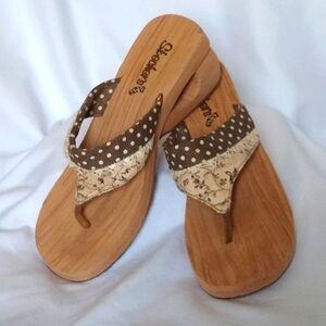 Skechers Cali Brown and Cream Bohemian Y2K Chunky Cut Out Sandals LG